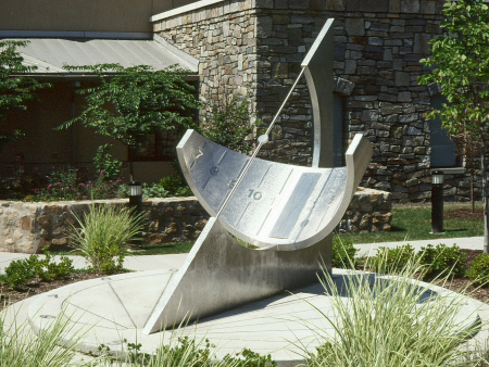 photo of public sundial at Suffern Library by Robert Adzeima